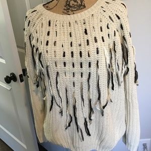 Cream Sweater with Tassels
